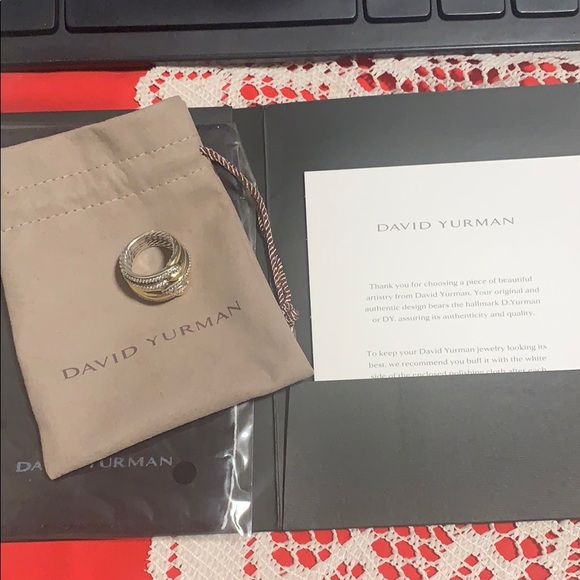 SOLD DYurman SS/18K Labyrinth Triple Diamonds Ring - Picture 2 of 7